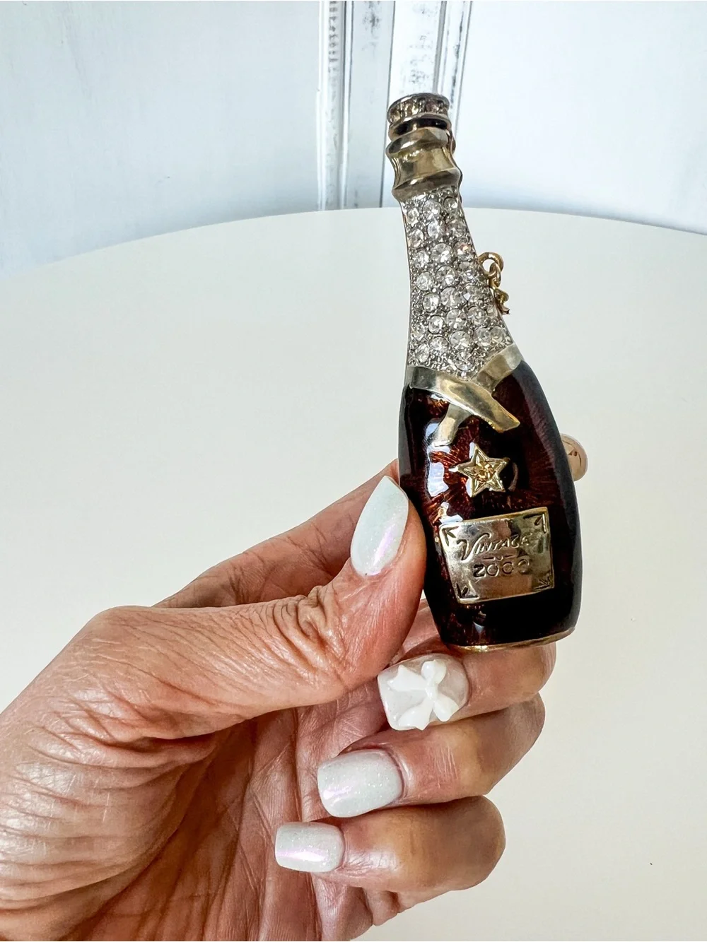 Vintage Champagne Bottle Trinket Box